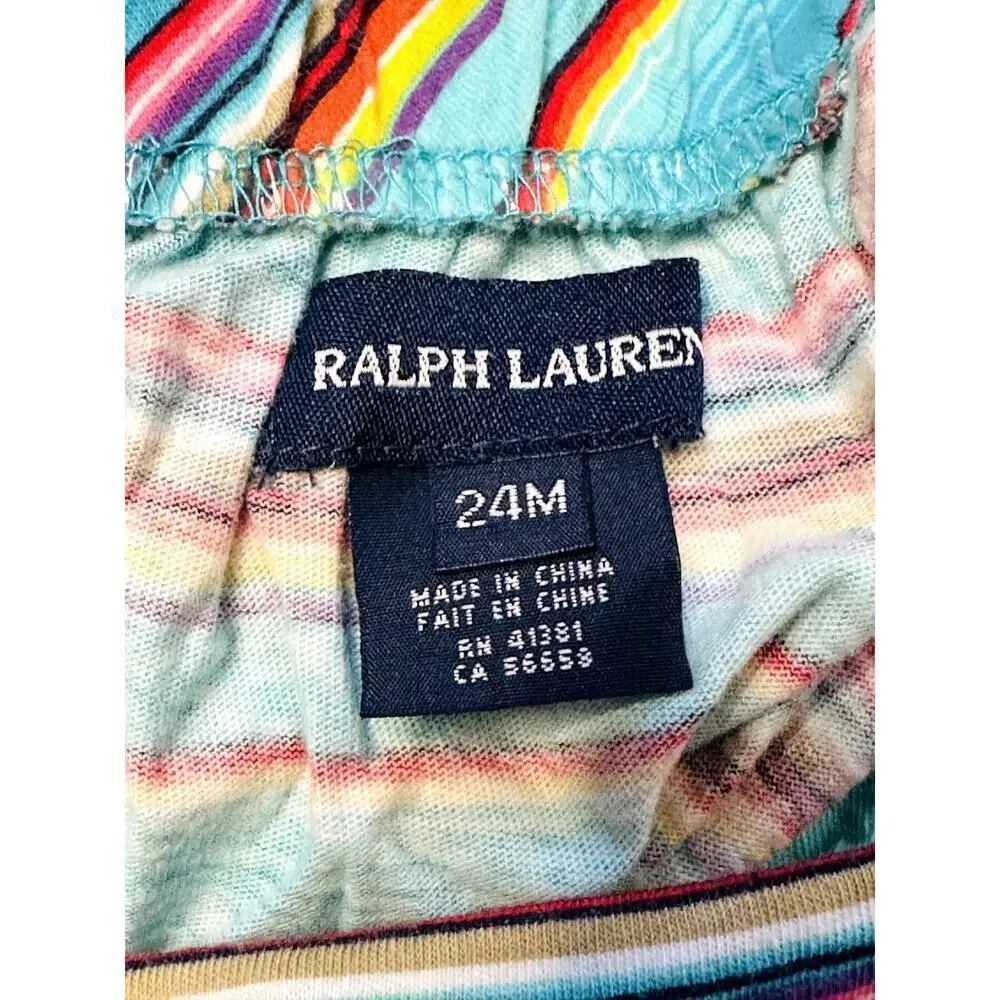 Ralph Lauren Blue Stripe Sleeveless Sundress Toddler Size 24M